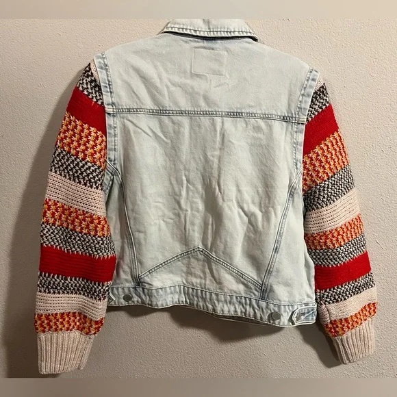 🍂 Blank NYC Denim Knit-Sleeve Jacket - Cozy & Chic!🍂 Size Large BRAND NEW - Picture 7 of 8